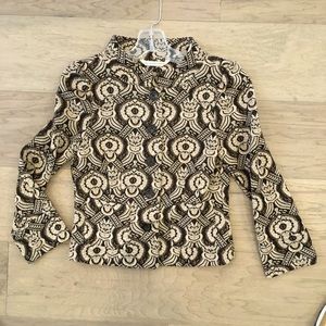 DVF vintage metallic thread knit jacket size 2